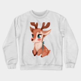 Cute Raindeer Drawing Crewneck Sweatshirt